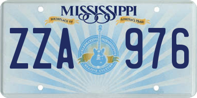 MS license plate ZZA976