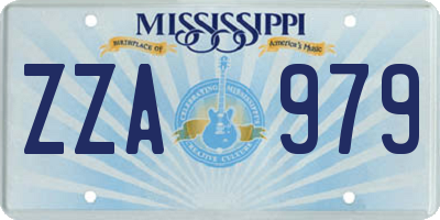 MS license plate ZZA979