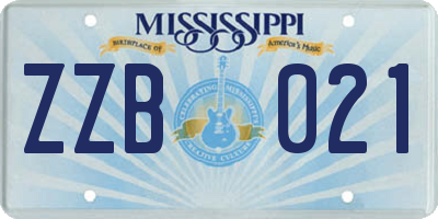MS license plate ZZB021
