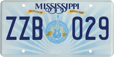 MS license plate ZZB029