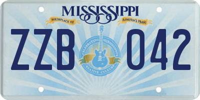 MS license plate ZZB042
