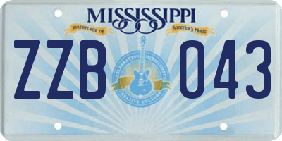 MS license plate ZZB043