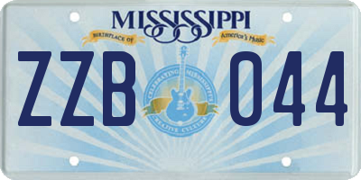 MS license plate ZZB044