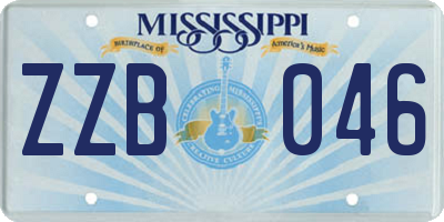 MS license plate ZZB046