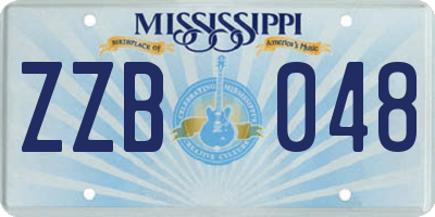 MS license plate ZZB048