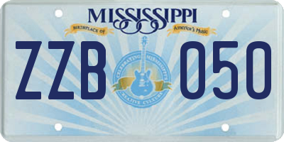 MS license plate ZZB050