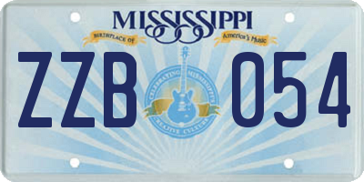 MS license plate ZZB054
