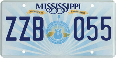 MS license plate ZZB055