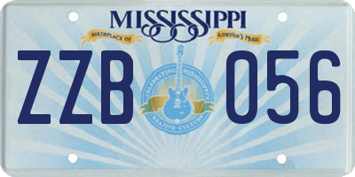 MS license plate ZZB056
