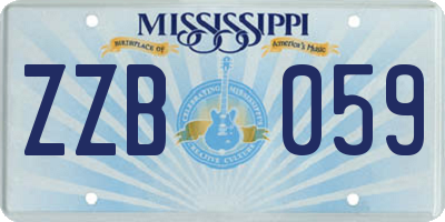 MS license plate ZZB059