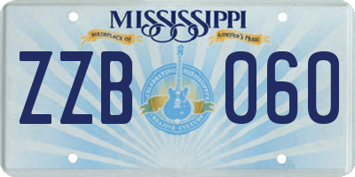 MS license plate ZZB060