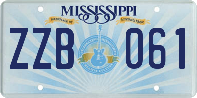 MS license plate ZZB061