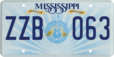 MS license plate ZZB063