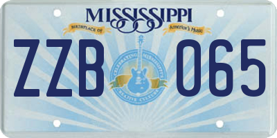 MS license plate ZZB065