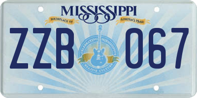 MS license plate ZZB067