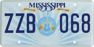 MS license plate ZZB068