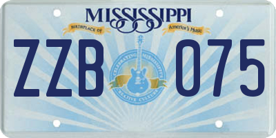 MS license plate ZZB075