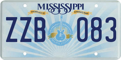 MS license plate ZZB083