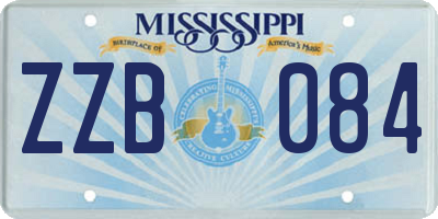 MS license plate ZZB084