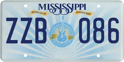 MS license plate ZZB086
