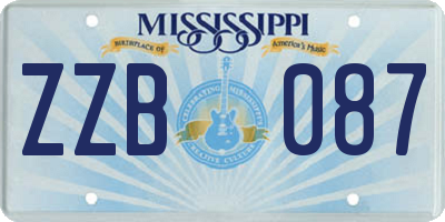 MS license plate ZZB087