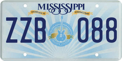 MS license plate ZZB088