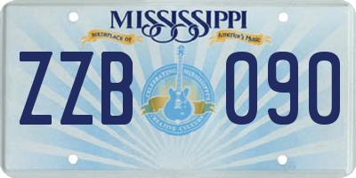 MS license plate ZZB090
