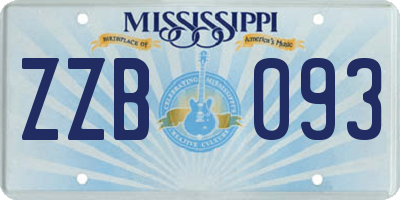 MS license plate ZZB093
