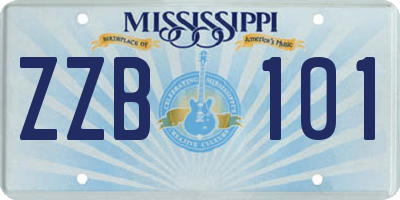 MS license plate ZZB101