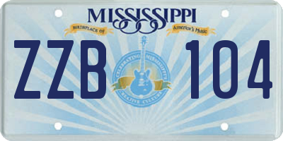 MS license plate ZZB104