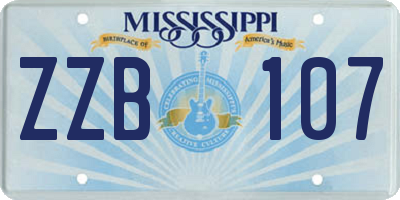 MS license plate ZZB107