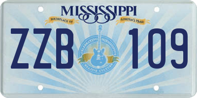 MS license plate ZZB109
