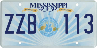 MS license plate ZZB113