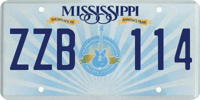 MS license plate ZZB114
