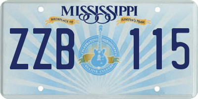 MS license plate ZZB115
