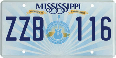 MS license plate ZZB116