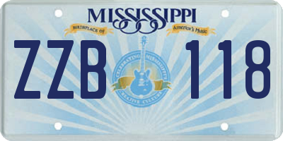 MS license plate ZZB118