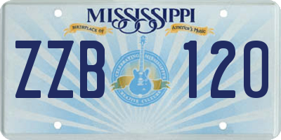MS license plate ZZB120
