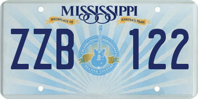 MS license plate ZZB122