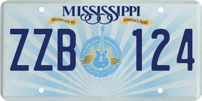 MS license plate ZZB124