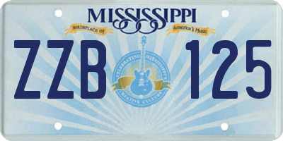 MS license plate ZZB125