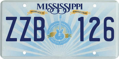MS license plate ZZB126