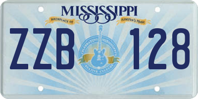 MS license plate ZZB128