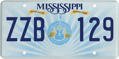 MS license plate ZZB129