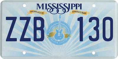 MS license plate ZZB130