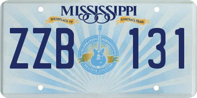 MS license plate ZZB131