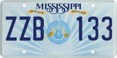 MS license plate ZZB133