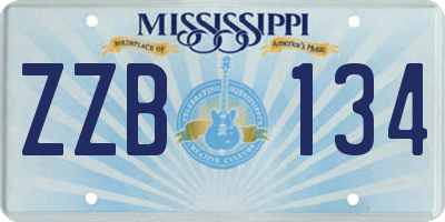 MS license plate ZZB134