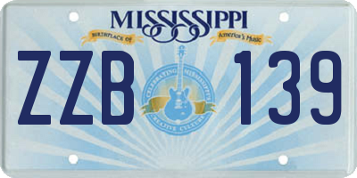 MS license plate ZZB139