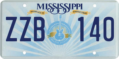 MS license plate ZZB140